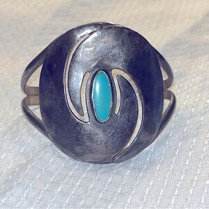 Native American hummingbird eye cuff bracelet